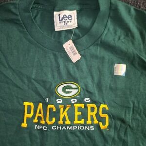 Vintage 1996 Green Bay Packers NFC Champions T-Shirt Lee Sport‎ Size L Deadstock